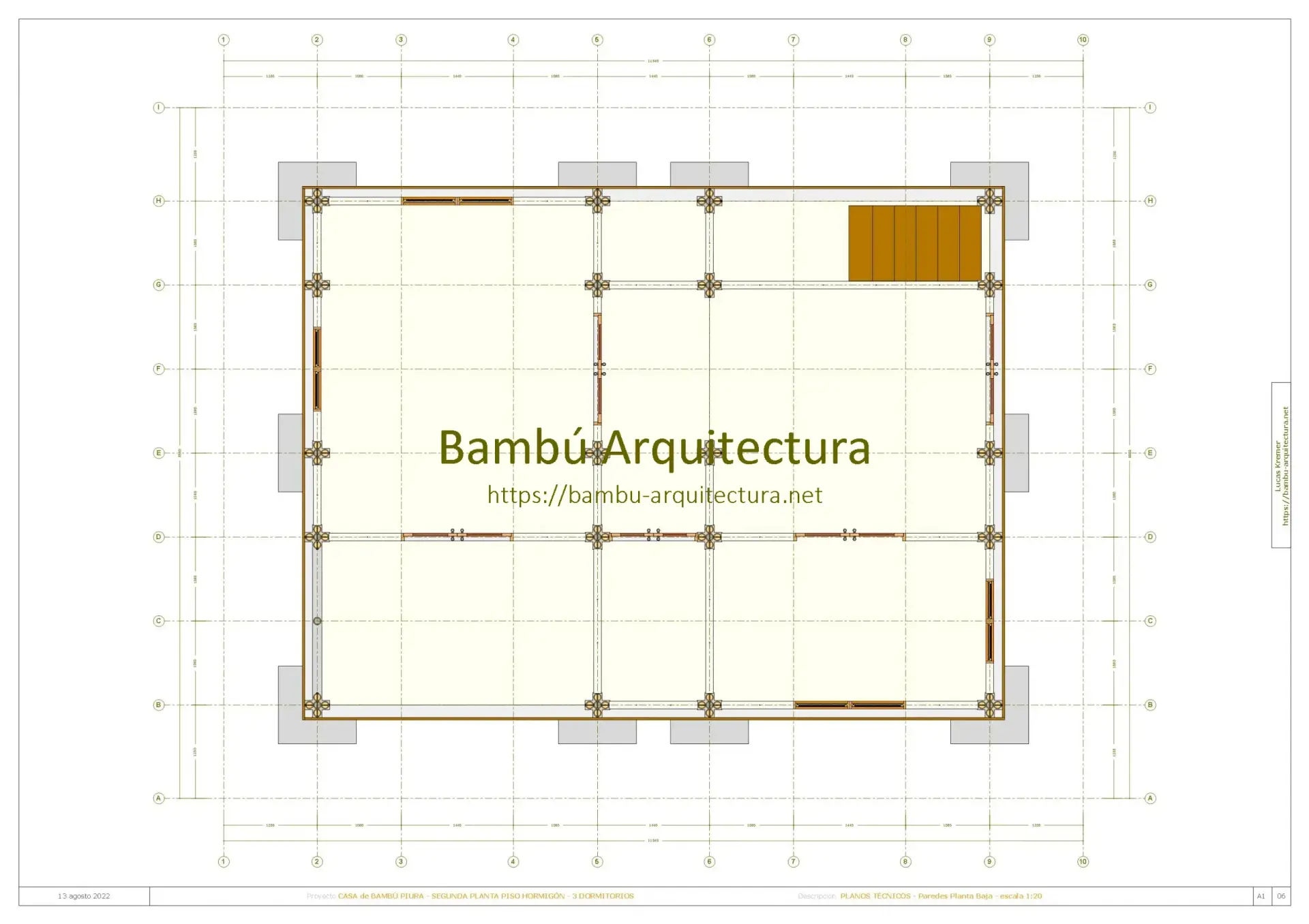 Casa de Bambú Piura 2PiHo Do3 - Paredes Planta Baja